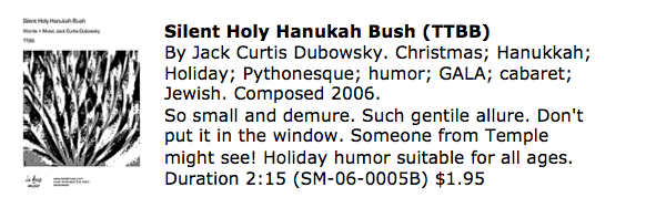 Silent Holy Hanukah Bush TTBB