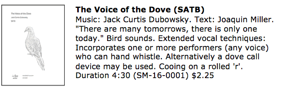 Voice of the Dove SATB