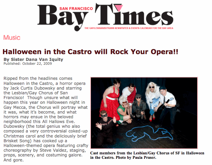 SF Bay Times Halloween in the Castro Opera Preview