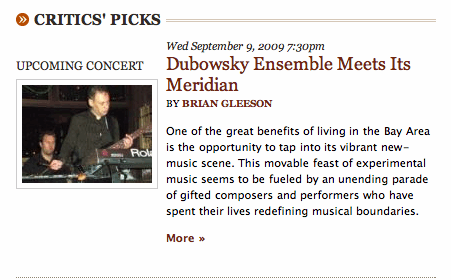 SFCV Critic's Pick Dubowsky at Meridian