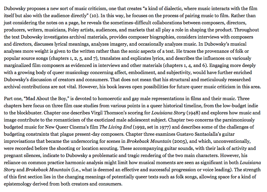 SAM Bulletin book review of Intersecting Film Music and Queerness
