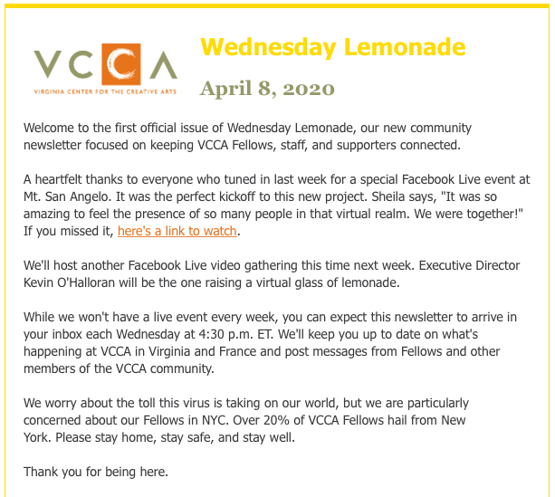 VCCA Newsletter